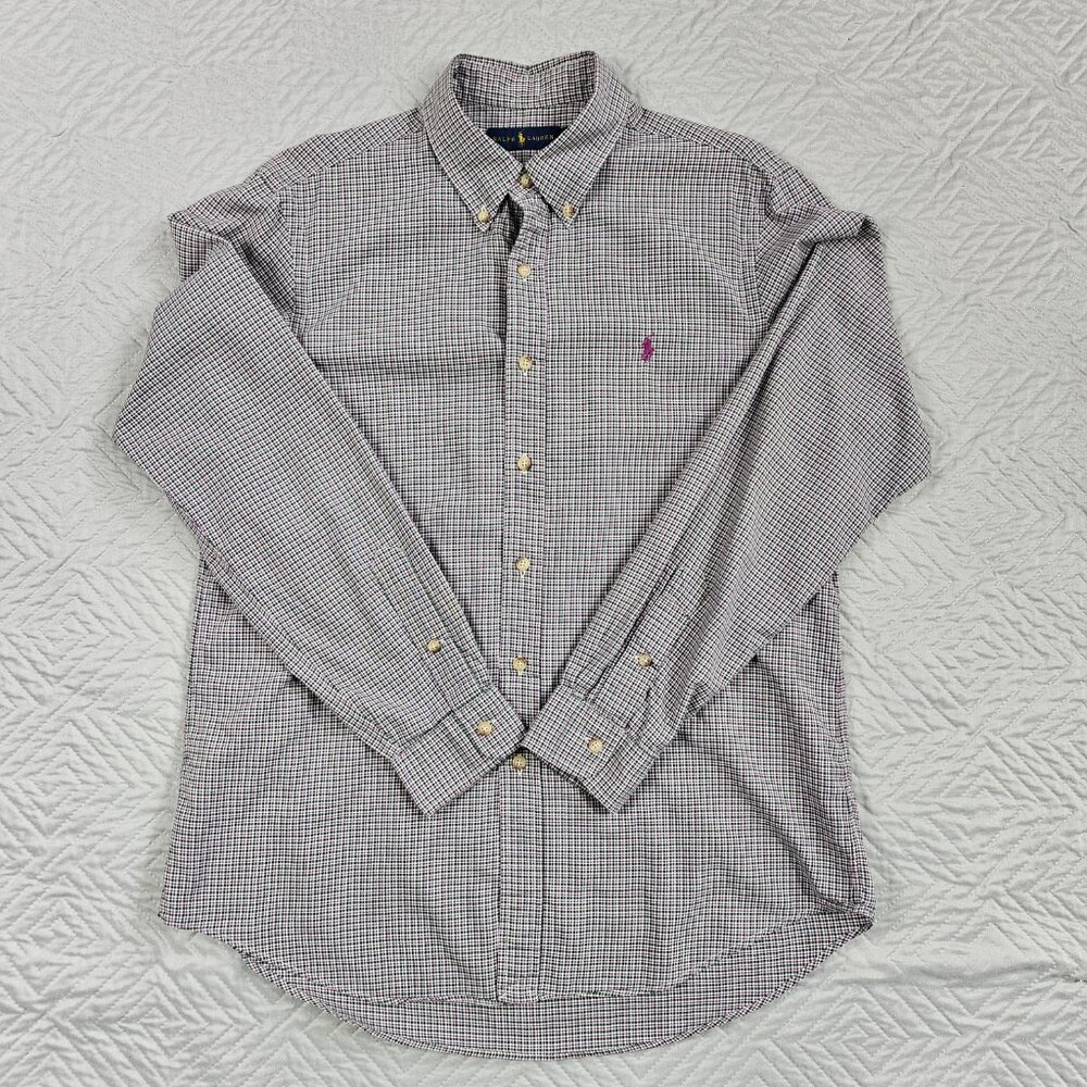 Ralph Lauren Shirt Mens L Multicolor Plaid Vintage 90's Button Up Lot Of 2 - Picture 3 of 12